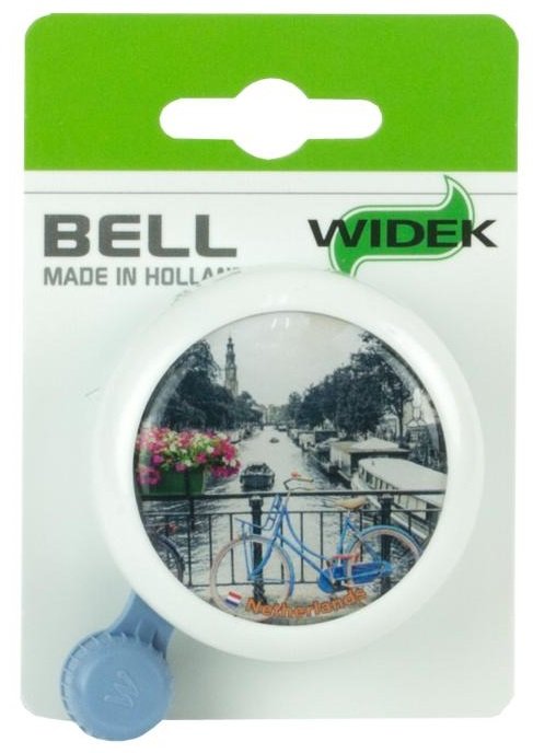 Widek Fietsbel "Fiets op Brug bij Gracht" Wit – Op Kaart