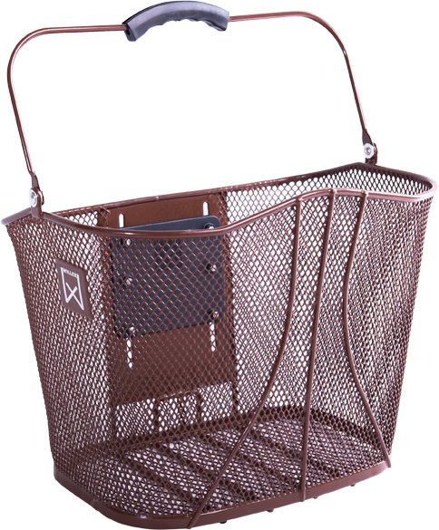 Willex metalen fietsmand met locksysteem bruin 14L