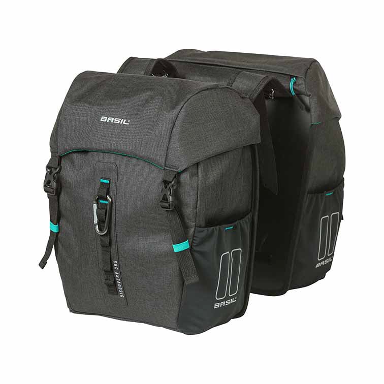 Basil Discovery 365D Dubbele Fietstas Zwart Melee 18L